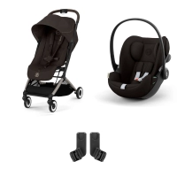 Poussette Cybex Orfeo 2 BLK - Chocolate Brown + Cloud G i-Size - Magic Black + Adaptateurs
