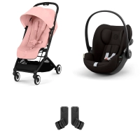 Poussette Cybex Orfeo 2 BLK - Candy Pink + Cloud G i-Size - Magic Black + Adaptateurs