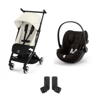 Poussette Cybex Libelle 3 BLK - Canvas White + Coque Auto Cloud G i-Size - Magic Black