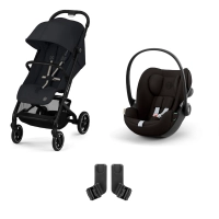 Poussette Cybex Beezy 3 - Magic Black + Coque Auto 40-87cm Cybex Cloud G i-Size - Magic Black