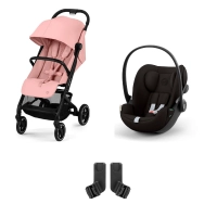 Poussette Cybex Beezy 3 - Candy Pink + Coque Auto 40-87cm Cybex Cloud G i-Size - Magic Black