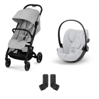 Poussette Cybex Beezy 3 - Fog Grey + Coque Auto 40-87cm Cybex Cloud G i-Size - Fog Grey