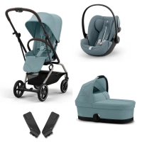 Poussette Cybex Eezy S Twist+ 2 TPE - Stormy Blue + Coque Auto Cloud G i-Size - Stormy Blue (Plus) +  Nacelle Cot S - Stormy Blue