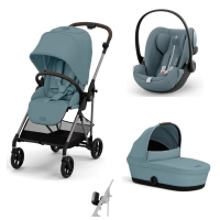 Poussette Cybex Melio 4 TPE + Nacelle - Stormy Blue + Coque Auto Cloud G i-Size - Stormy Blue (Plus)