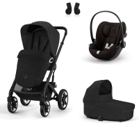 Poussette Cybex Talos S Lux 2 BLK - Moon Black + Nacelle Cot S Lux + Coque Auto 40-87cm Cybex Cloud G i-Size - Magic Black