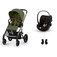 Poussette Cybex Balios S Lux 2 TPE - Moss Green + Coque Auto Cloud G i-Size - Magic Black