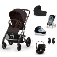 Poussette Cybex Balios S Lux 2 TPE - Chocolate Brown + Nacelle Cot S Lux + Coque Auto Cloud G i-Size - Magic Black + Accessoires Offerts