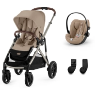 Poussette Cybex Gazelle S2 TPE - Almond Beige + Coque Auto Cloud G i-Size - Almond Beige (Plus)