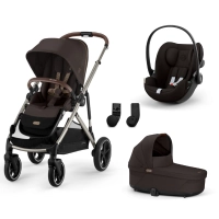 Poussette Cybex Gazelle S2 TPE - Chocolate Brown + Nacelle Gazelle Cot + Coque Auto Cloud G i-Size - Magic Black
