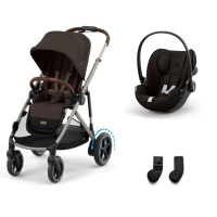 Poussette Cybex eGazelle S2 TPE- Chocolate Brown + Coque Auto Cloud G i-Size - Magic Black