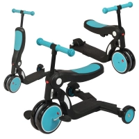 Scootizz, draisienne évolutive 5 en 1 Looping avec barre de poussée + Casque Enfant - Bleu