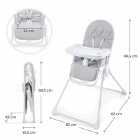 Chaise haute BINCI - Kinderkraft - gris clair