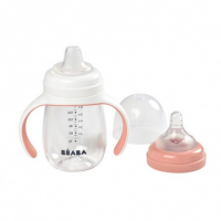 Biberon d'Apprentissage 2-en-1 Béaba - Old Pink