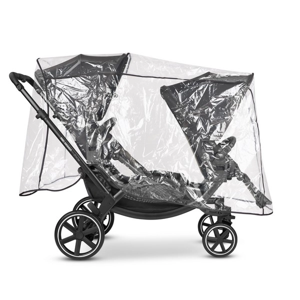 Housse De Pluie Transparente Pour Poussette Double Adige - Imperméable, Facile à Nettoyer - Protection Deux Sièges