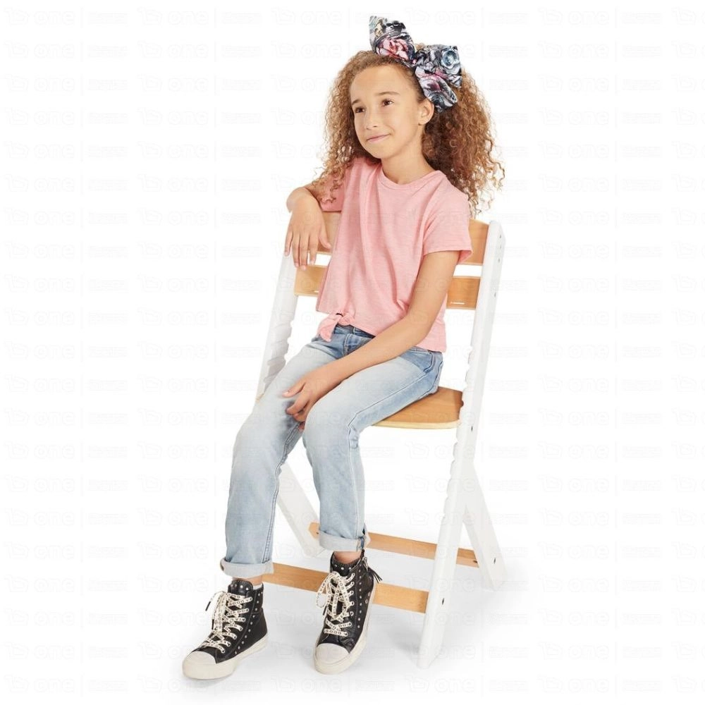 Chaise haute ENOCK - Kinderkraft - bois/blanc