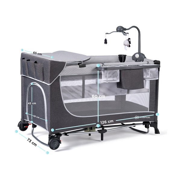 Lit Parapluie Kinderkraft Leody + Accessoires - Grey