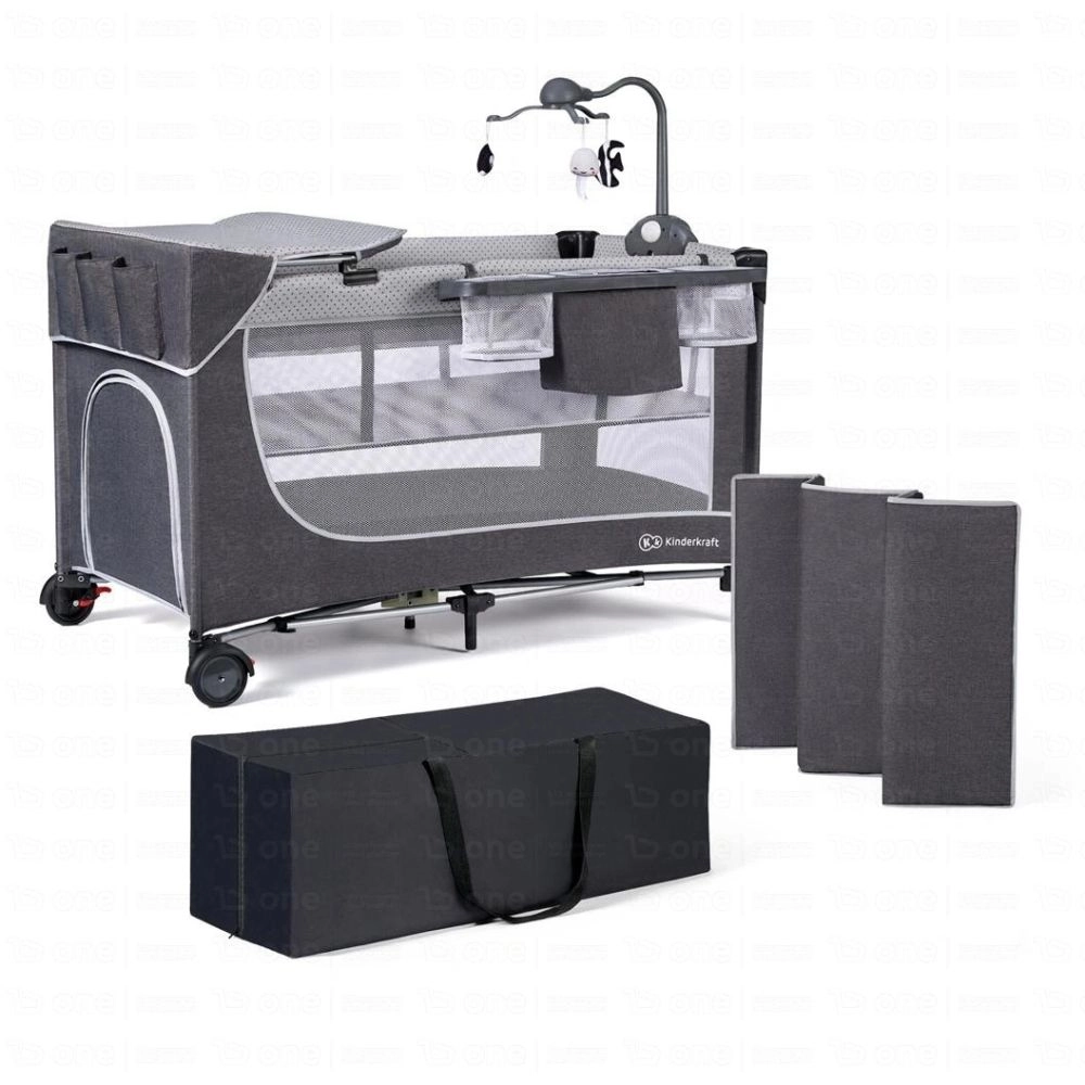 Lit Bébé avec accessoires LEODY - Kinderkraft - gris