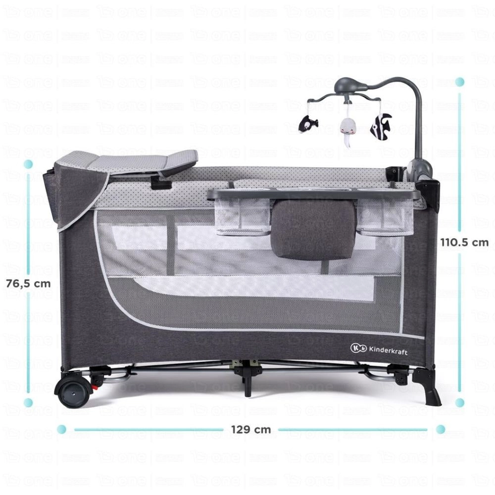 Lit Bébé avec accessoires LEODY - Kinderkraft - gris