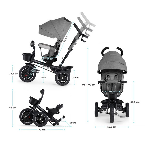 Tricycle Kinderkraft Spinstep - Platinum Grey