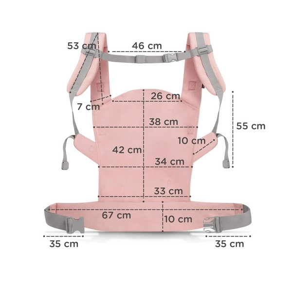 Porte-Bébé Ergonomique Kinderkraft NINO - 3 Mois à 20kg - Position Ventre Ou Dos - Gris