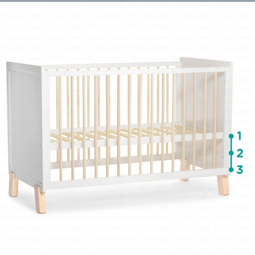 Lit Bébé NICO - Kinderkraft - bois/blanc