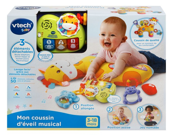 VTech Cube de jeu pour bébé - Cube de jeu interactif avec musique, formes  et éléments mobiles - Pour enfants de 12 à 36 mois