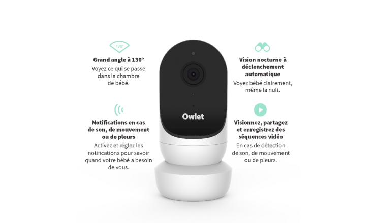 Pack Surveillance Monitor Duo 2 Owlet Smart Sock 3 - Vert Océan + Babyphone Cam 2