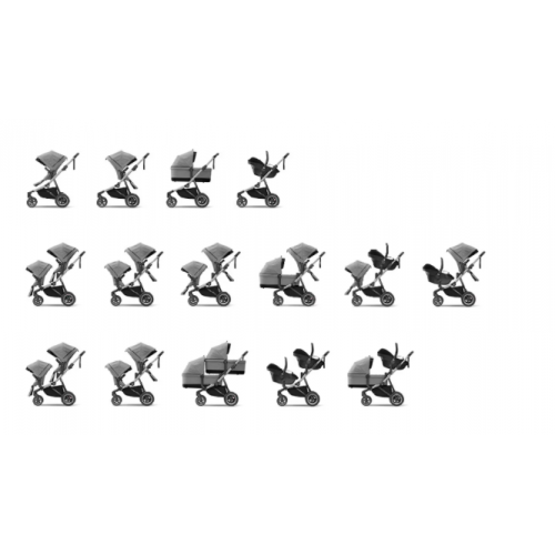 Poussette Thule Sleek - Châssis Black/ Grey Melange