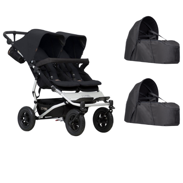 Poussette double sales buggy grise