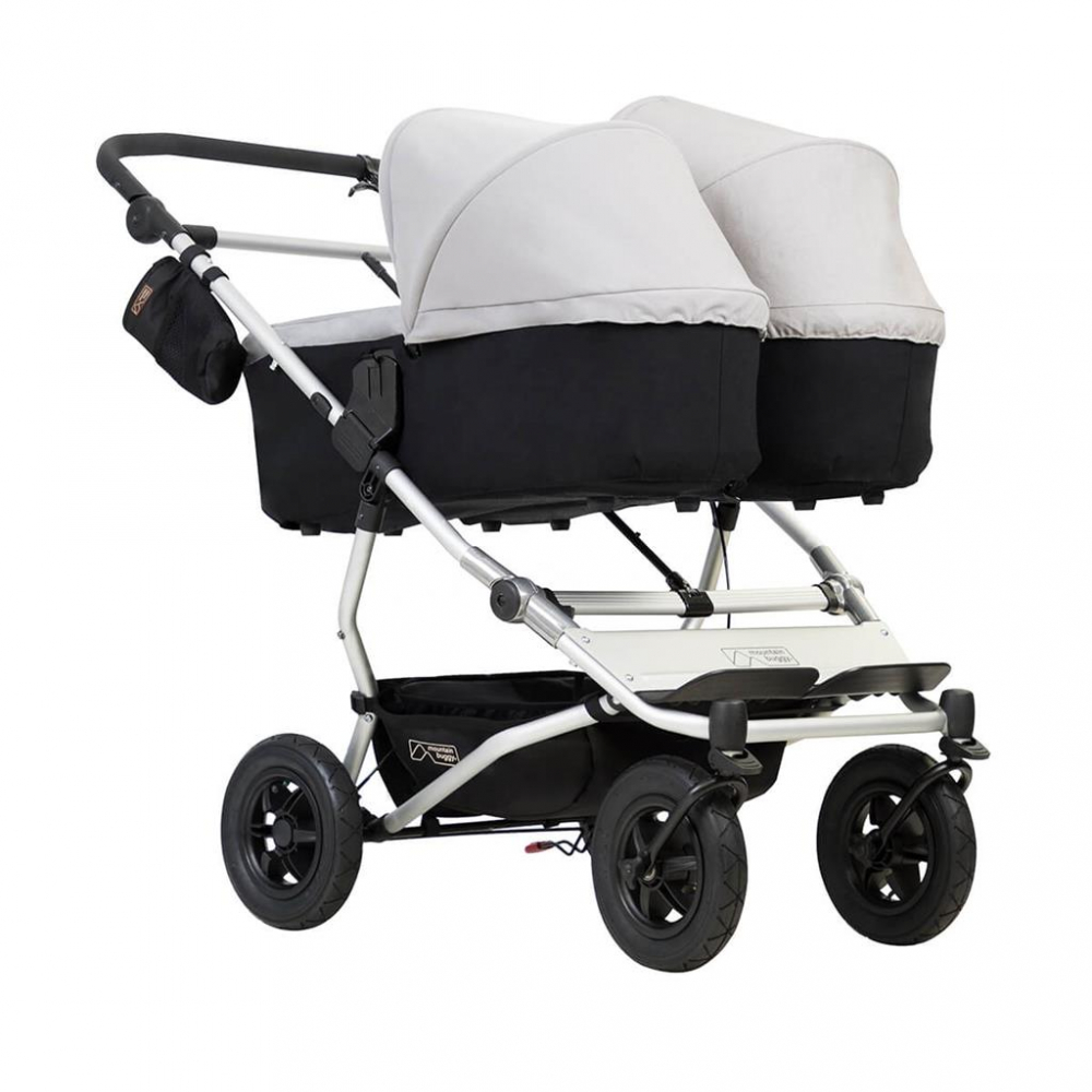 Poussette Double Mountain Buggy Duet V3.2 - Silver + 2 Nacelles Plus