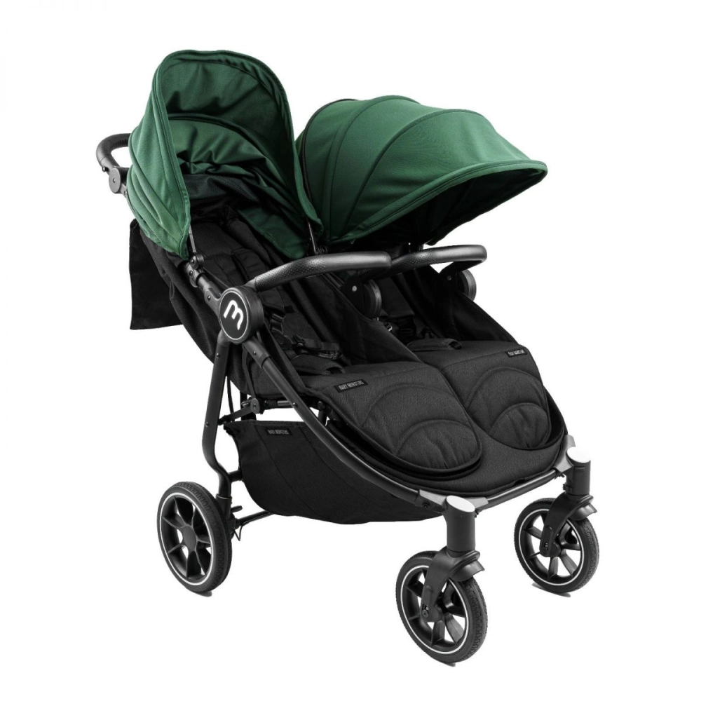 Poussette Double Baby Monsters Easy Twin 4 - Châssis Noir/ Canopys Forest