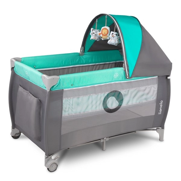 Lit Parapluie Lionelo Sven Plus - Turquoise Grey