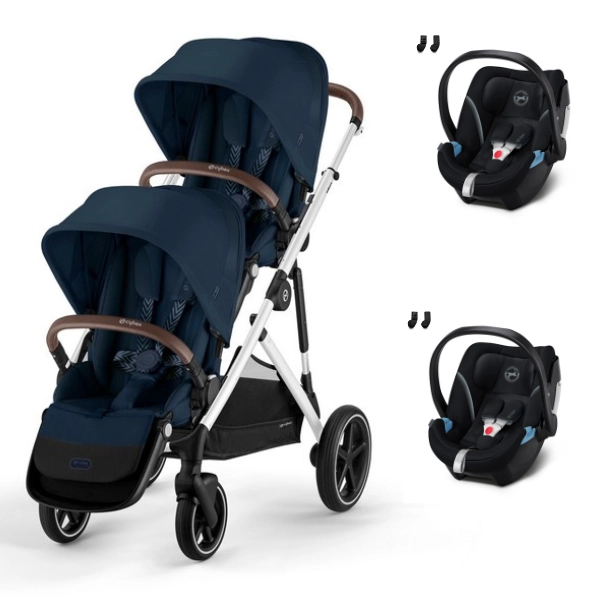 Poussette Double Cybex Gazelle S - Ocean Blue + Coques