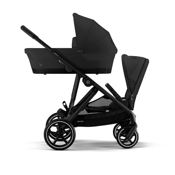 Poussette Double Cybex Gazelle S2 - Châssis Black + Nacelles - Moon Black