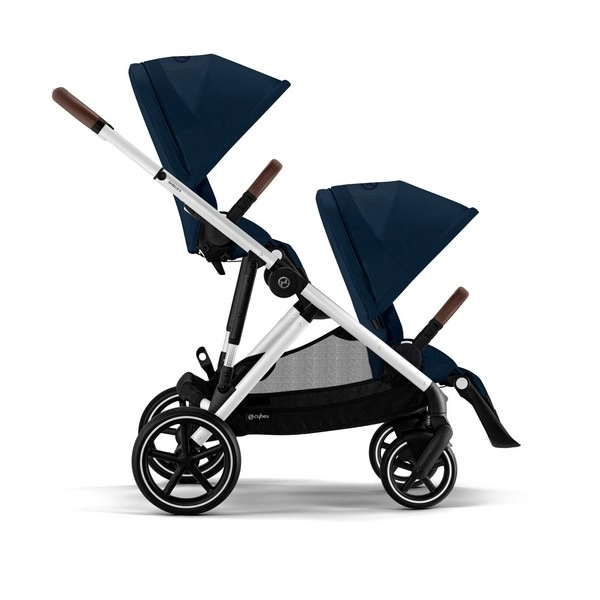 Poussette Double Cybex Gazelle S2 - Châssis Silver + Nacelles - Ocean Blue