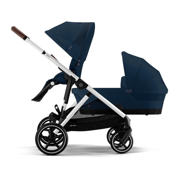 Poussette Double Cybex Gazelle S2 - Châssis Silver + Nacelles - Ocean Blue