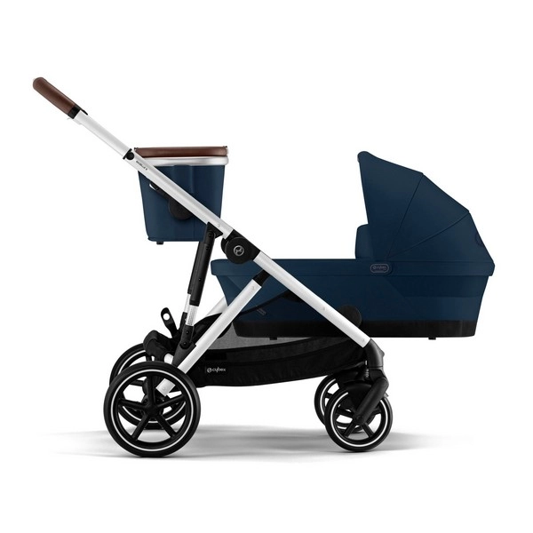 Poussette Double Cybex Gazelle S2 - Châssis Silver + Nacelles - Ocean Blue