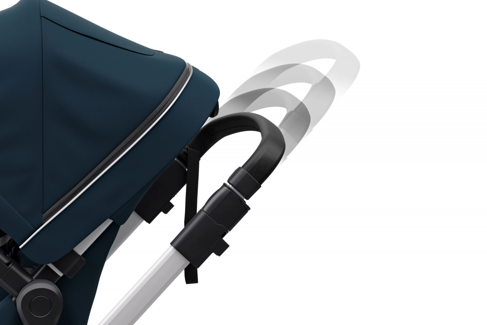 Poussette Thule Sleek - Châssis Silver + Nacelle - Navy Blue