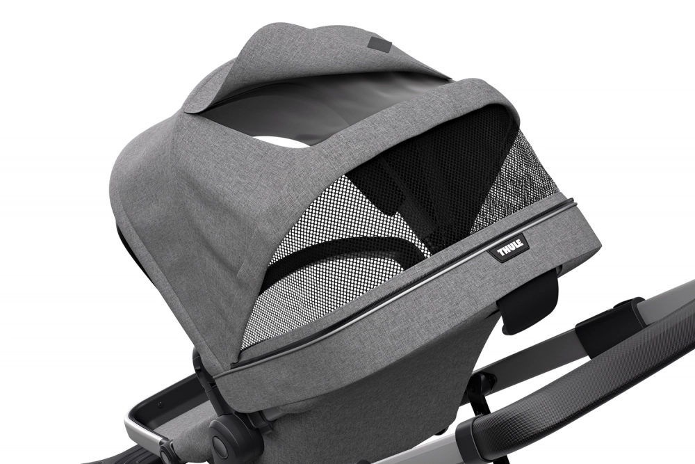 Poussette Thule Sleek - Châssis Silver + Nacelle - Grey Melange