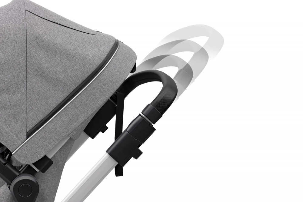 Poussette Thule Sleek - Châssis Silver + Nacelle - Grey Melange