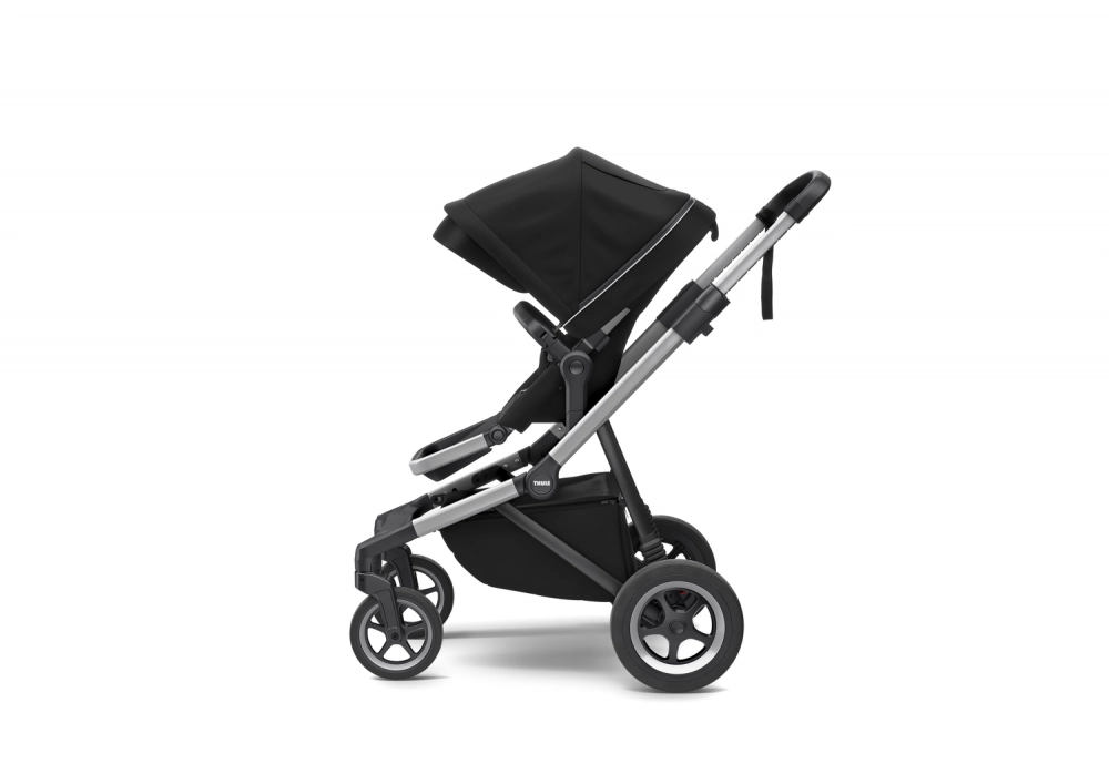 Poussette Thule Sleek - Châssis Silver + Nacelle - Midnight Black
