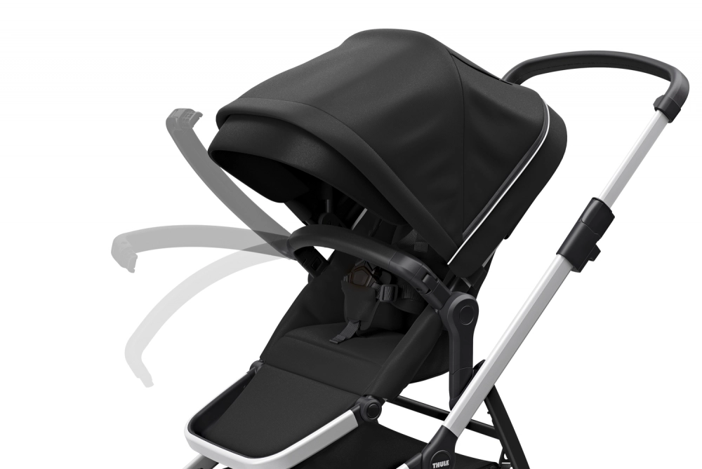 Poussette Thule Sleek - Châssis Silver + Nacelle - Midnight Black