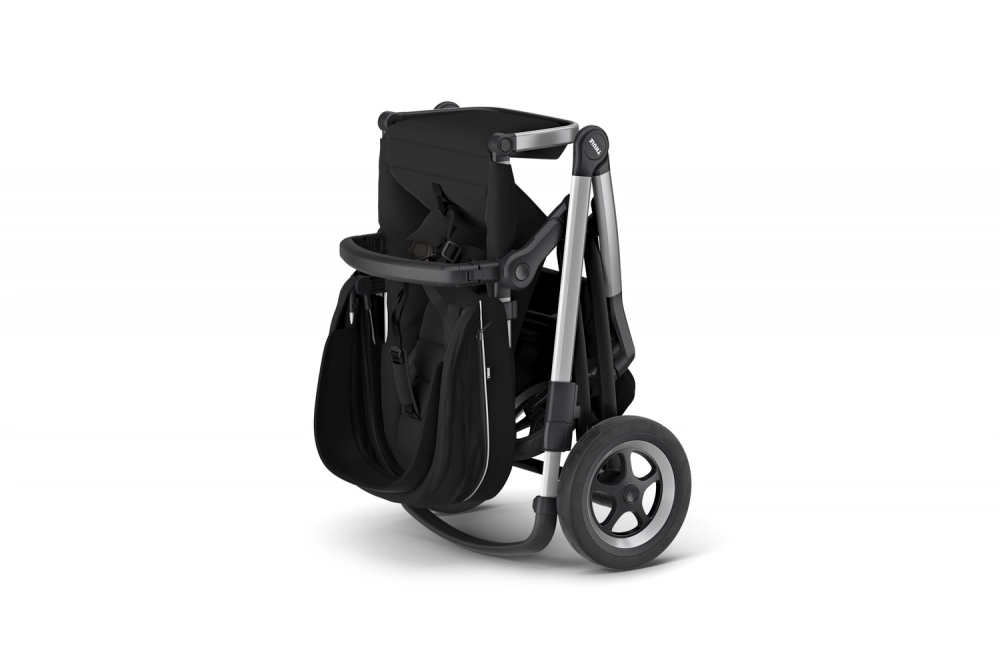 Poussette Thule Sleek - Châssis Silver + Nacelle - Midnight Black