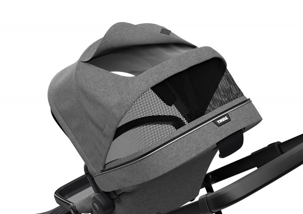 Poussette Thule Sleek - Châssis Black + Nacelle - Grey Melange