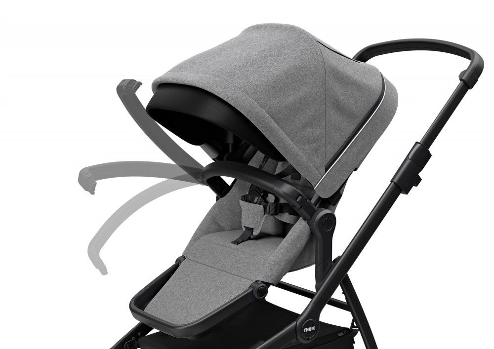Poussette Thule Sleek - Châssis Black + Nacelle - Grey Melange