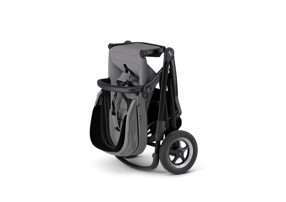Poussette Thule Sleek - Châssis Black + Nacelle - Grey Melange