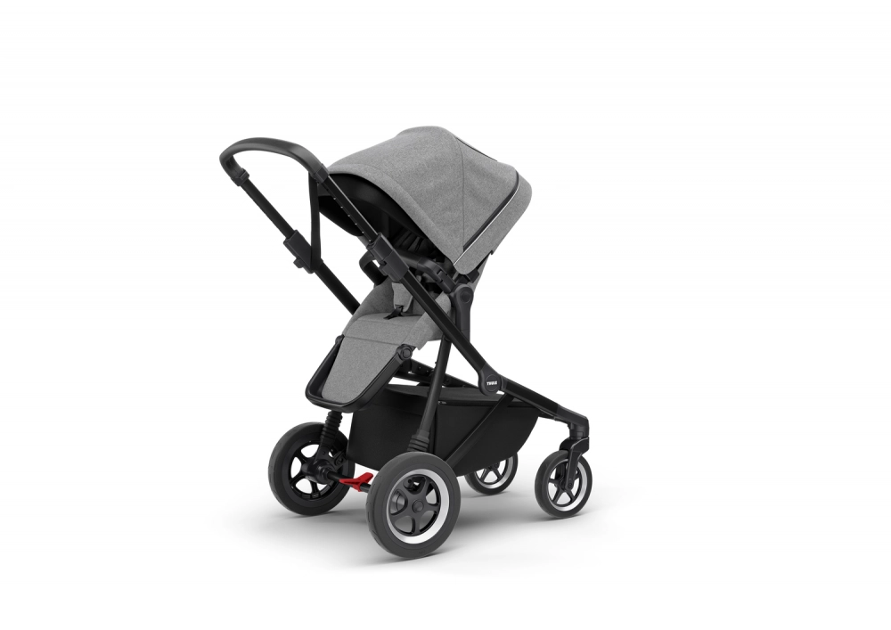 Poussette Thule Sleek - Châssis Black + Nacelle - Grey Melange