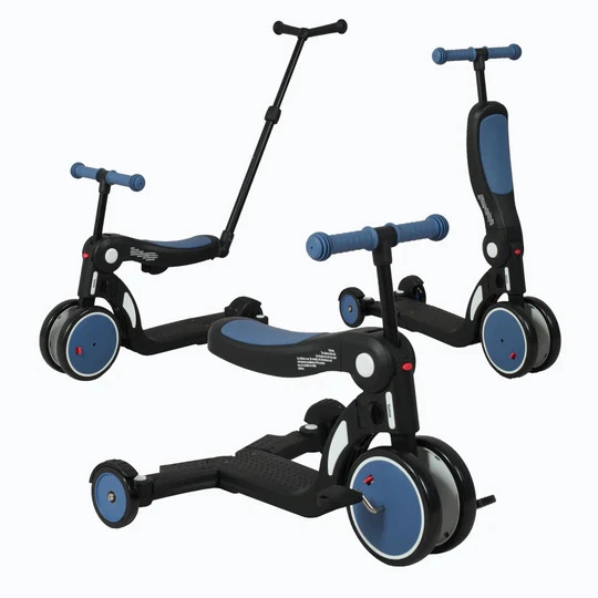 Scootizz,draisienne évolutive 5 en 1 avec barre de poussée adulte - Bleu