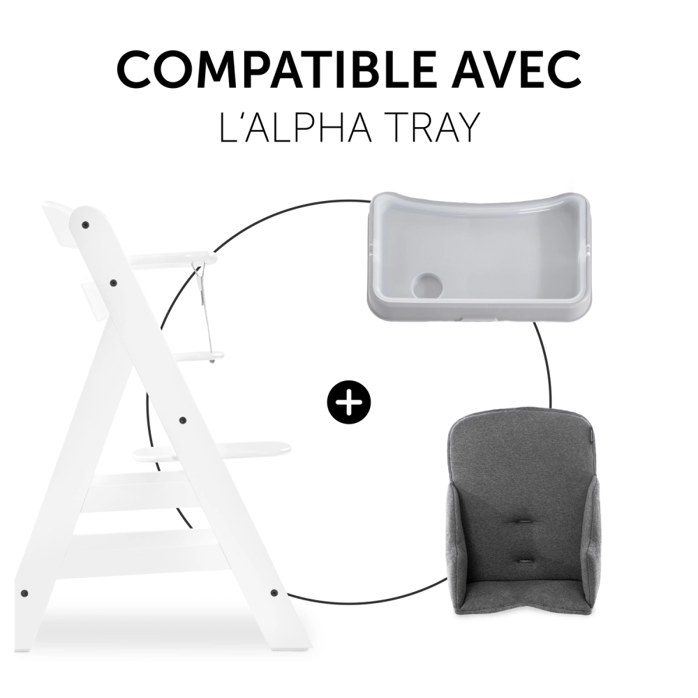 Réducteur d’assise de chaise haute Alpha Cosy Select Jersey Charcoal - Charcoal