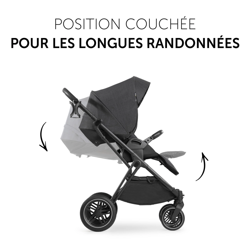 Poussette Hauck Vision X + Nacelle - Melange Black
